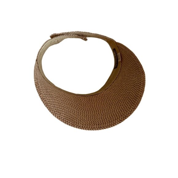 Womens Tan Woven Sun Visor Hat By San Diego Hat Co. - Picture 4 of 5
